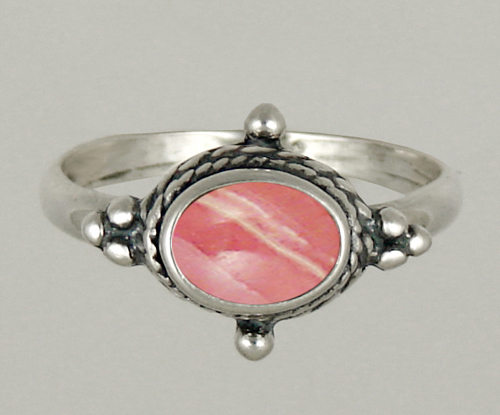 Sterling Silver Gemstone Ring With Rhodocrosite Size 10